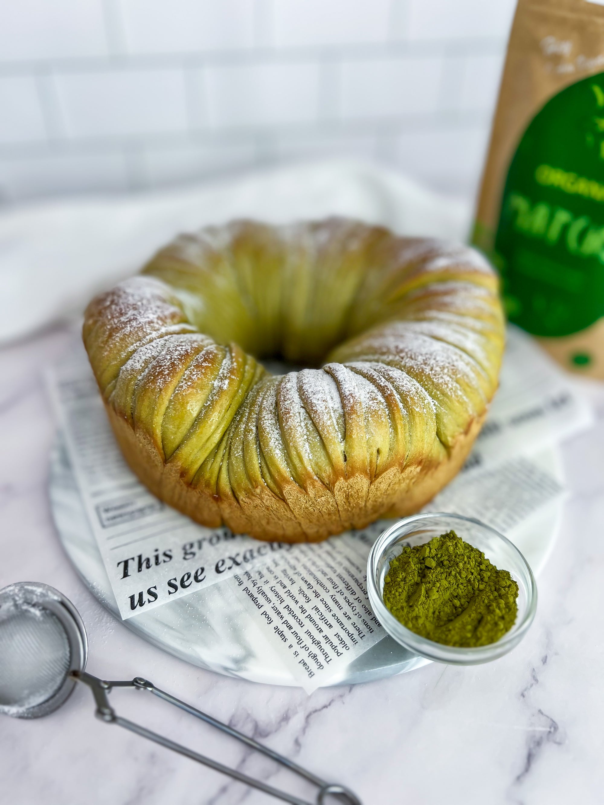 Matcha Bread with Nutella