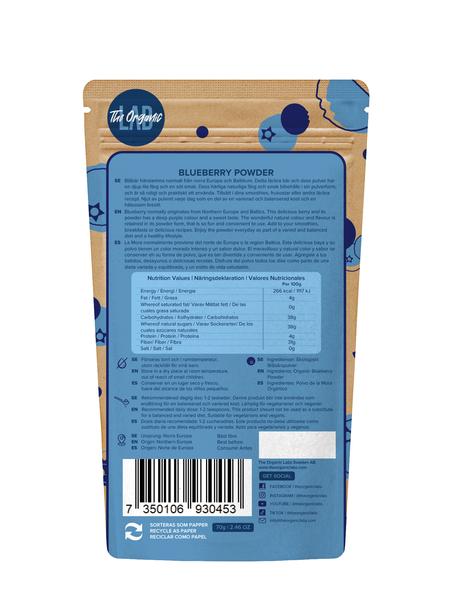 Organic Blueberry Powder 70g