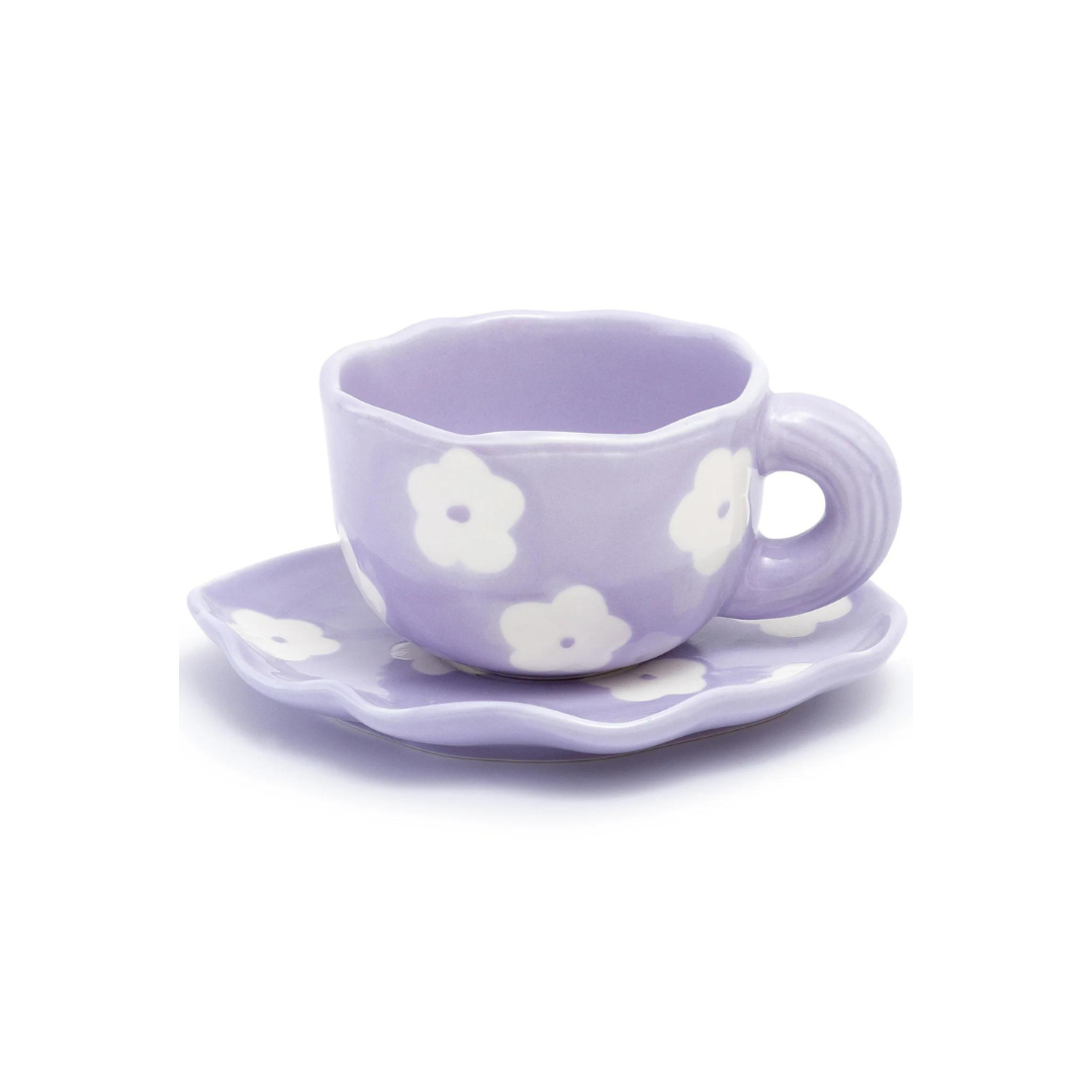 Lavender Blossom Ceramic Cup & Saucer